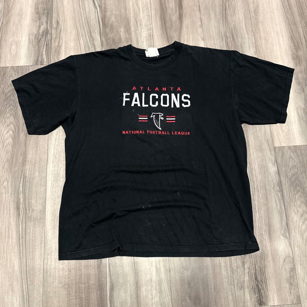 Lee Sport Atlanta Falcons NFL T-Shirt Mens 2XL Black Embroidered Vintage 90s